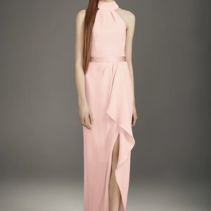 White by Vera Wang Mock-neck Bridesmaid Dress